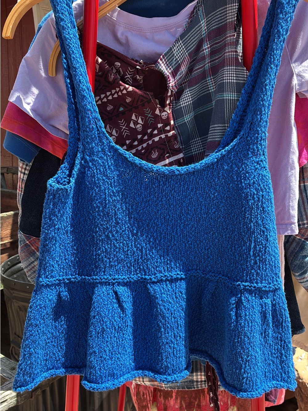 Zara Royal Blue Knit Peplum Camisole